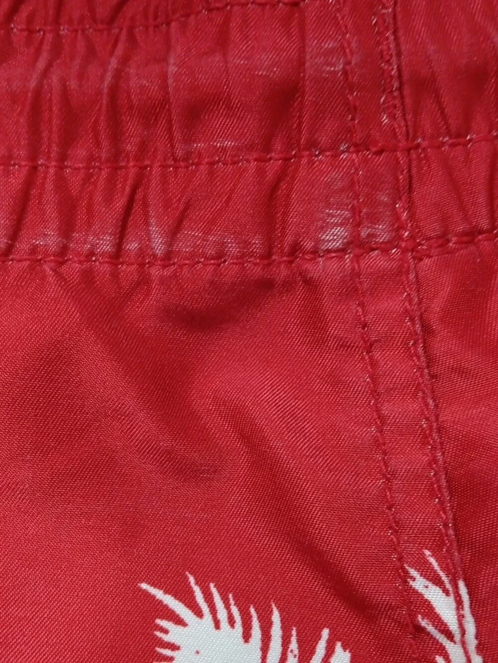 Old Navy Red, White & Blue Palm-Print Kids Swim Trunks
